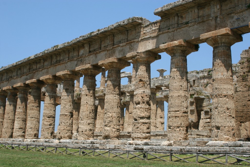 Ancient site of  Paestum near Agropoli - The Italian Job – a Cruise in Company  © Maggie Joyce - Mariner Boating Holidays http://www.marinerboating.com.au
